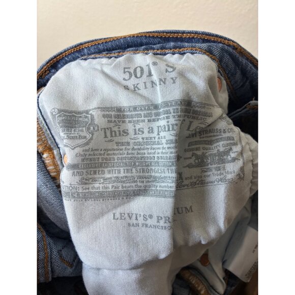 VINTAGE Levi's 501S Denim Blue Jeans Skinny Button Fly Size 28/30 - Picture 6 of 8